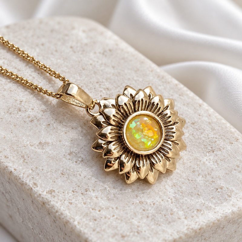 9K Gold Sunflower Pendant