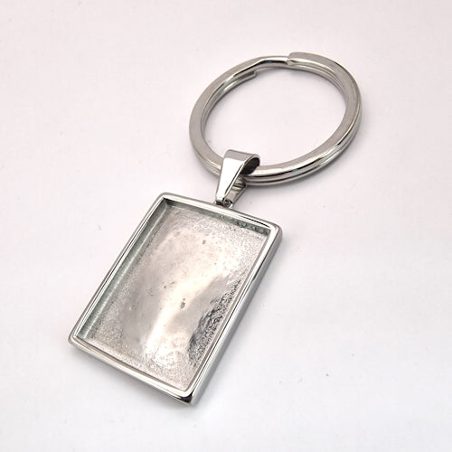 Stainless Steel Rectangular Memorial Keyring