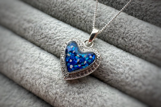 925 Silver Heart Crystal Surround Pendant