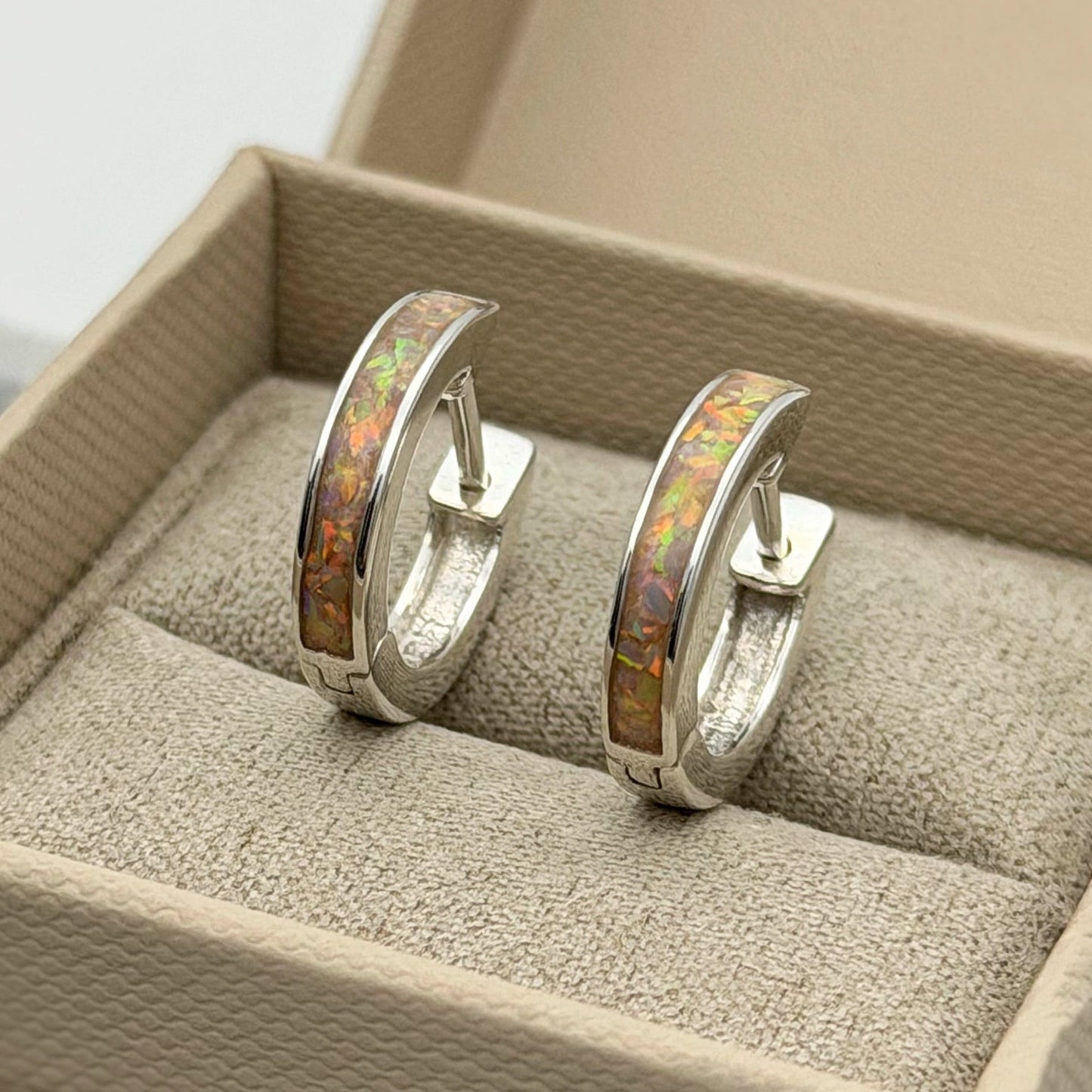 925 Silver Hoop Channel Memorial Earrings