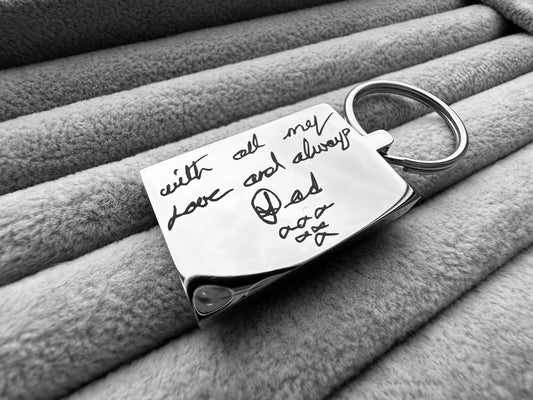 Engraved Personalised Rectangular Metal Keyrings