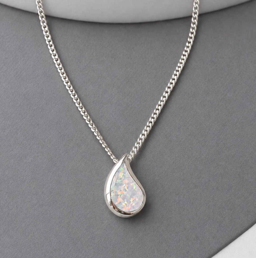 925 Silver Simple Floating ‘Tear Drop’ Pendant