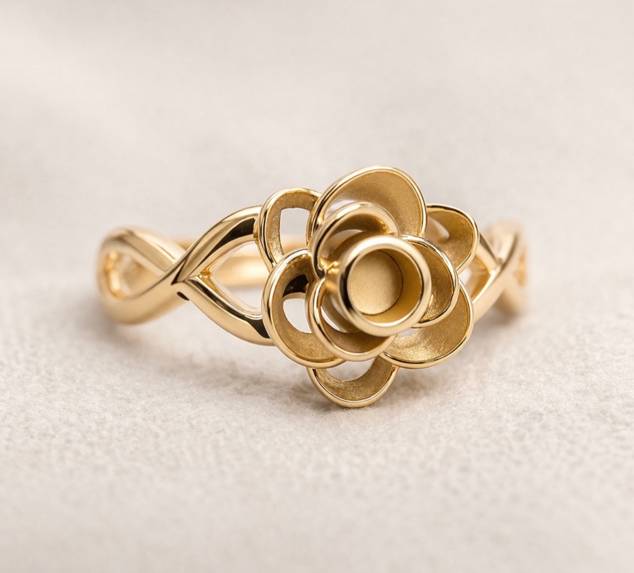 925 Silver Crystal Rose Ring