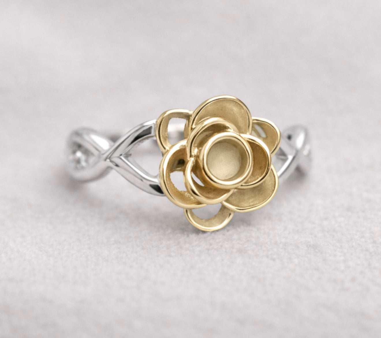 925 Silver Crystal Rose Ring