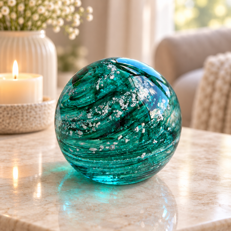 Crystal Glass Ashes Spherical Paperweight