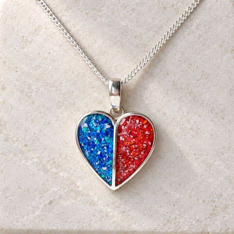 925 Silver Split Centre Heart Pendant