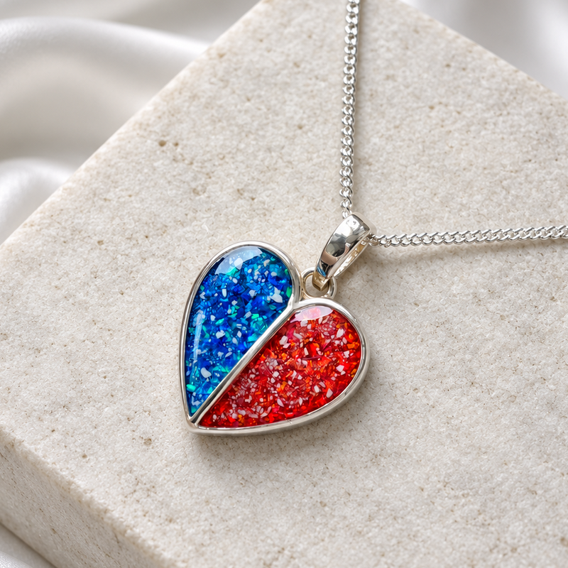 925 Silver Split Centre Heart Pendant