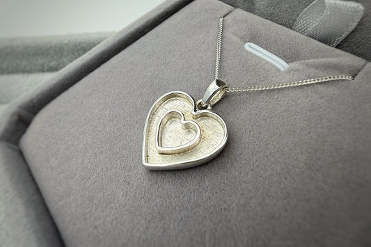 925 Silver Heart Within a Heart Pendant