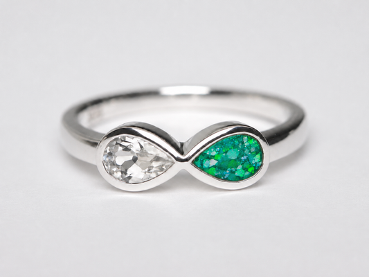 925 Silver Infinity Pear Ring
