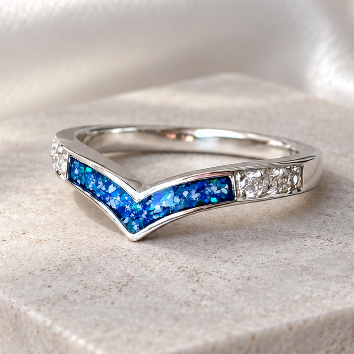 925 Silver Crystal Wishbone Ring