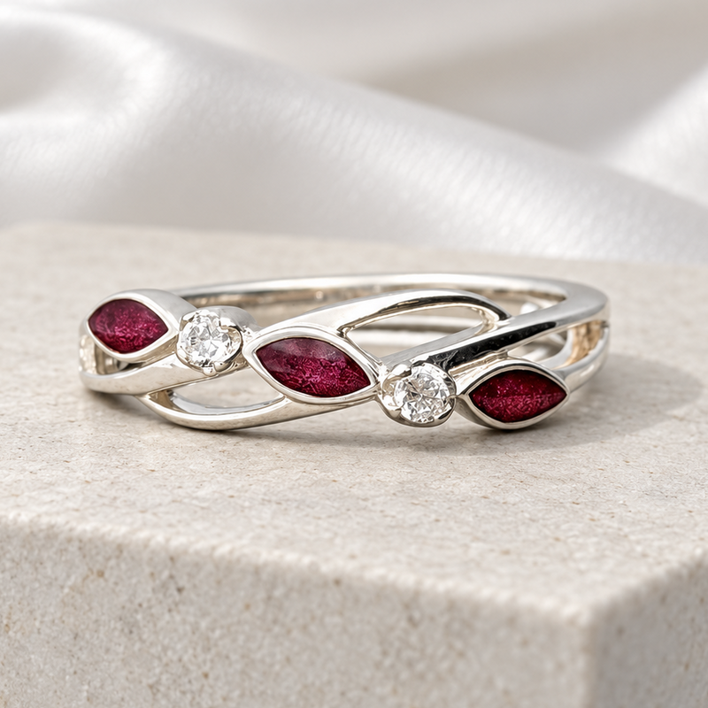 925 Silver Three Stone Eternity Ring