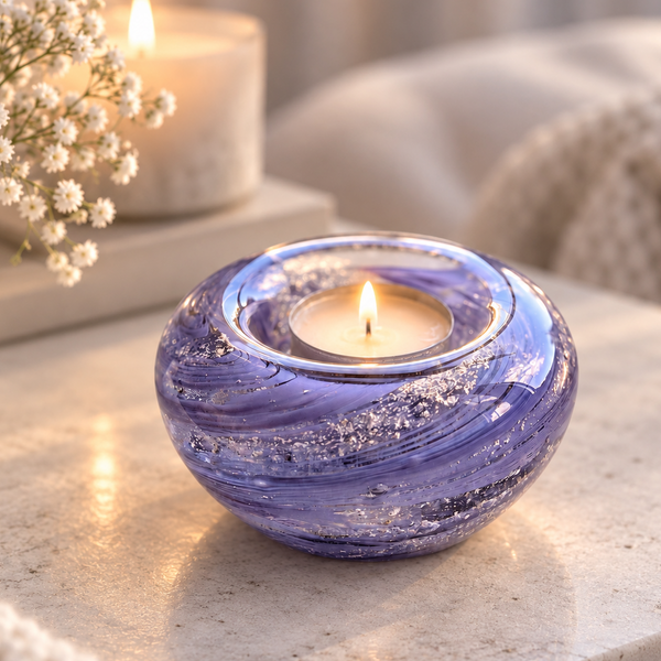 Crystal Glass Ashes Tealight Holder