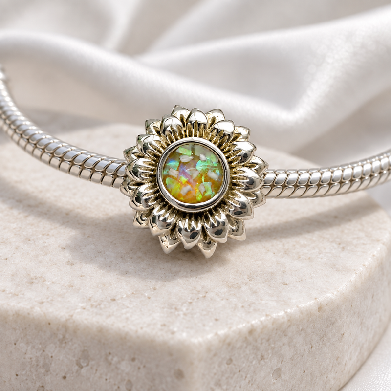 925 Silver Sunflower Charm