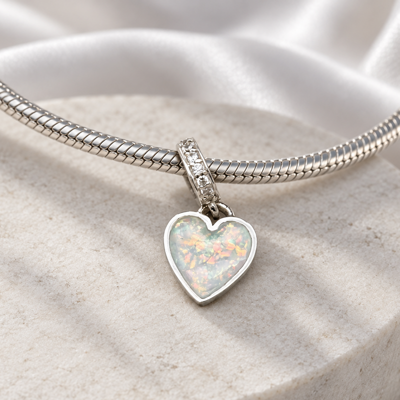 925 Silver Dangle Heart Charm