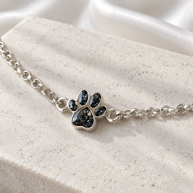 925 Silver Mini Paw-Print Belcher Chain Bracelet