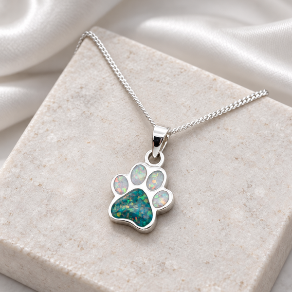 925 Silver Simple Paw Print Pendant