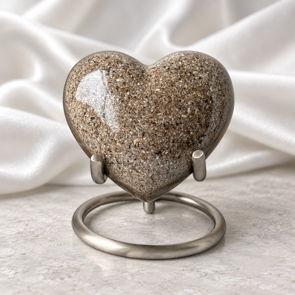 Extra Large Ashes Display Heart with Stand