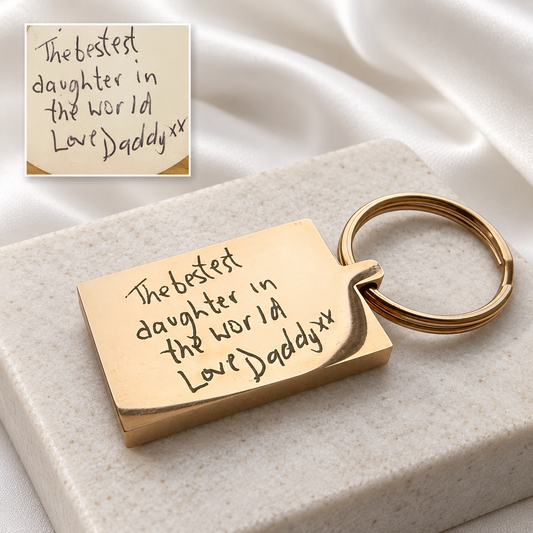 Handwriting/Drawing/Fingerprint Engraved Metal Keyrings