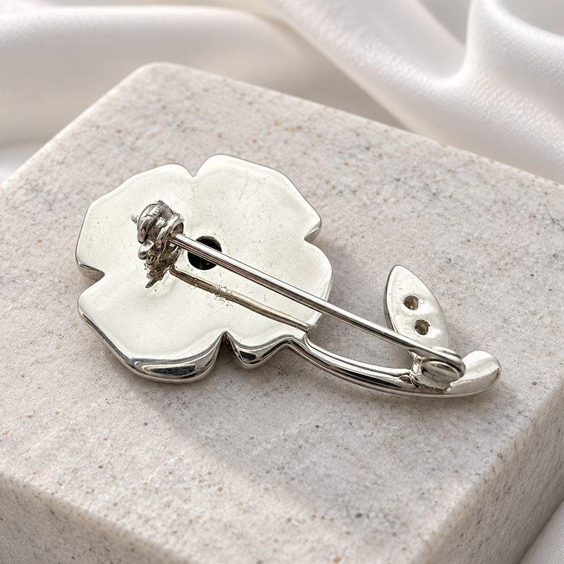 925 Silver Exclusive Poppy Brooch