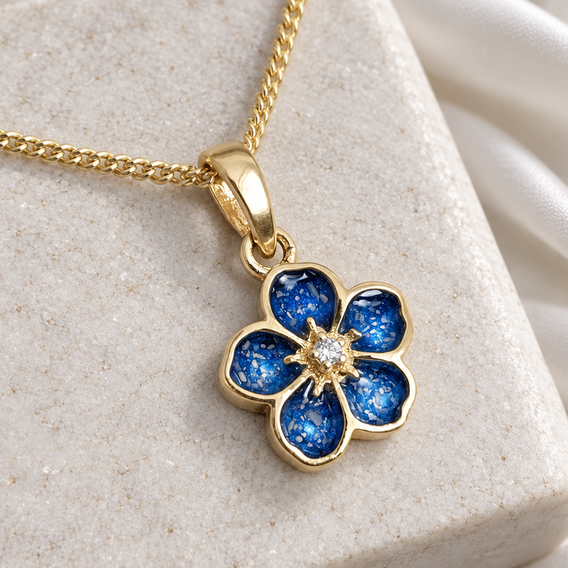 9K Gold Forget Me Not Pendant