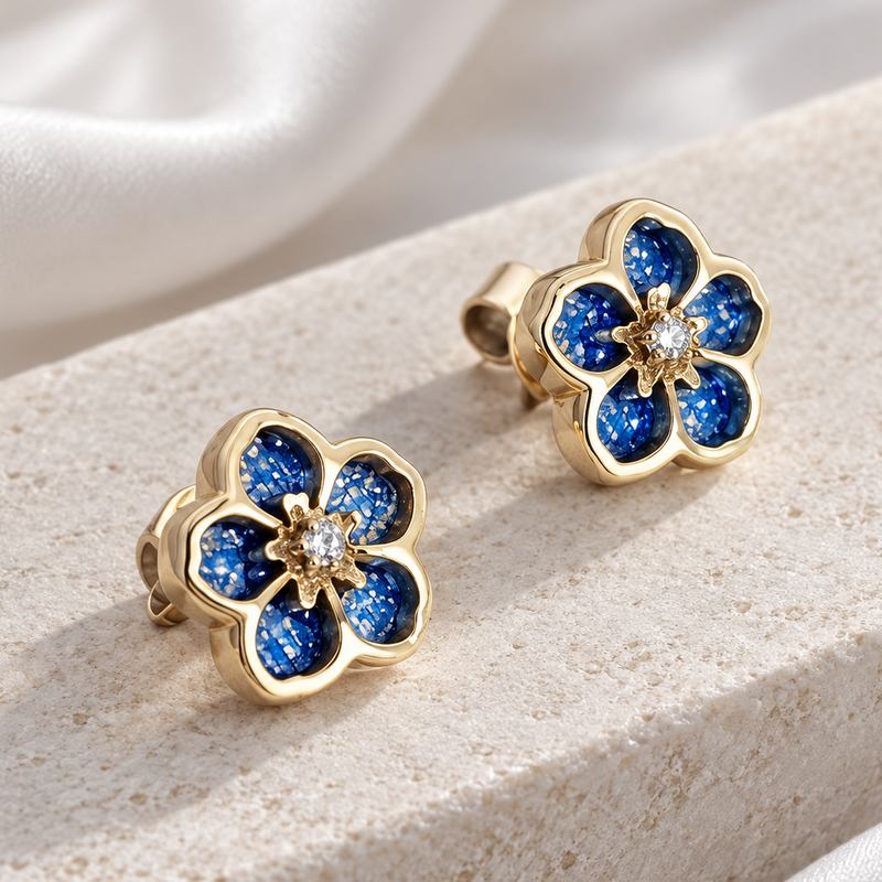 9K Gold Forget Me Not Earrings