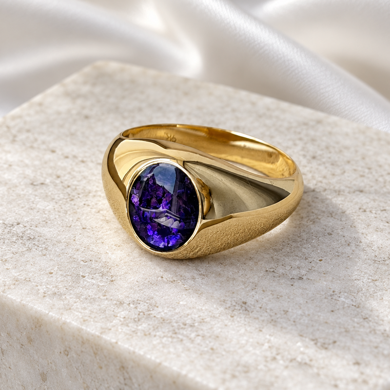 9K Gold Gents Oval Signet Ring