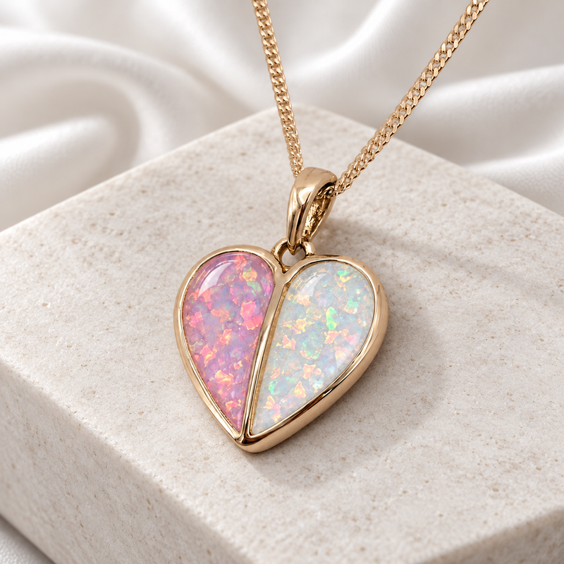 9K Gold Split Heart Pendant