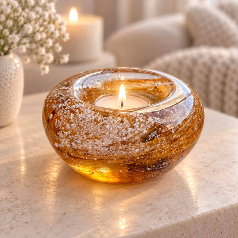 Crystal Glass Ashes Tealight Holder