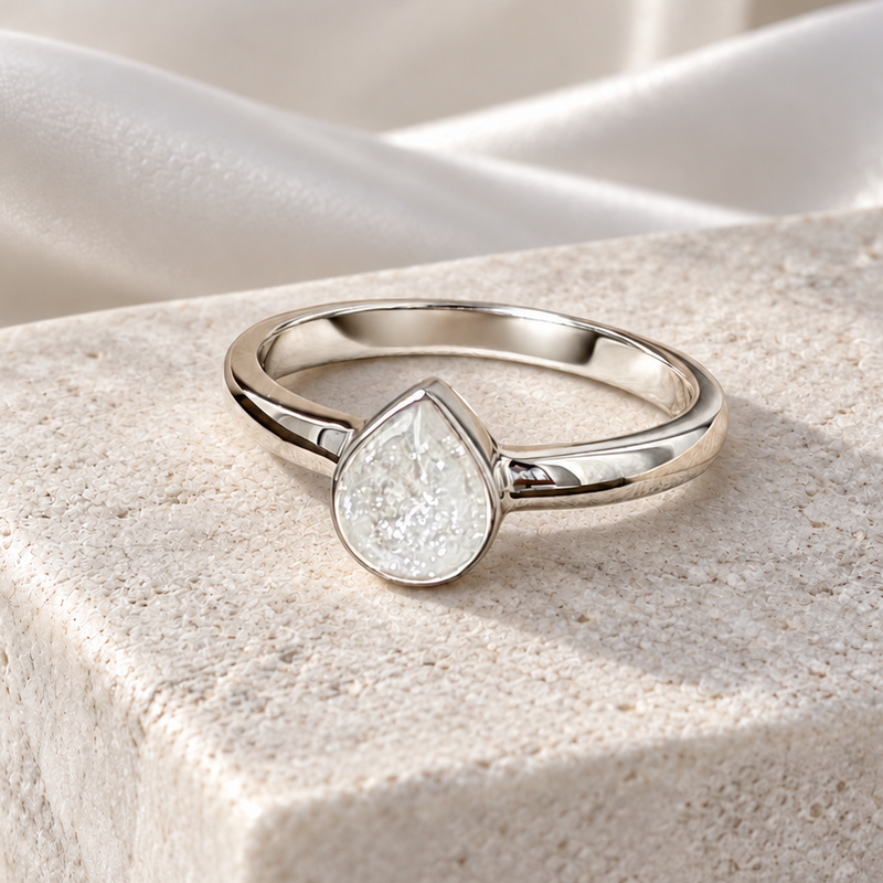 925 Silver Simple Teardrop Ring