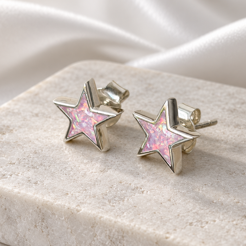 925 Silver Star Stud Memorial Earrings