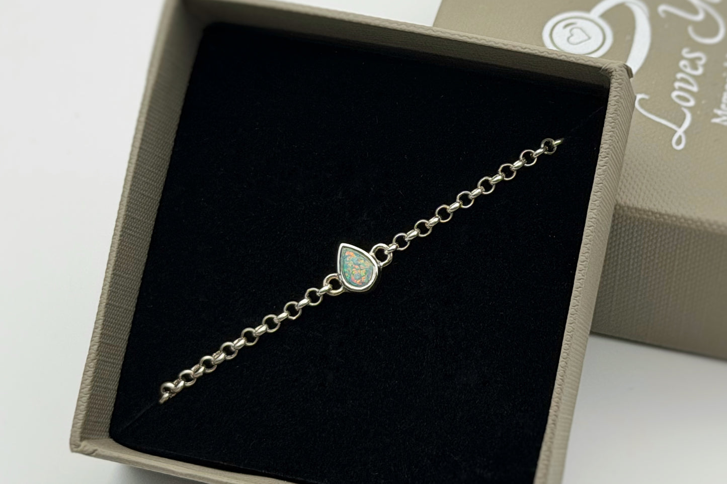 925 Silver Adjustable Belcher Chain Mini Teardrop Bracelet