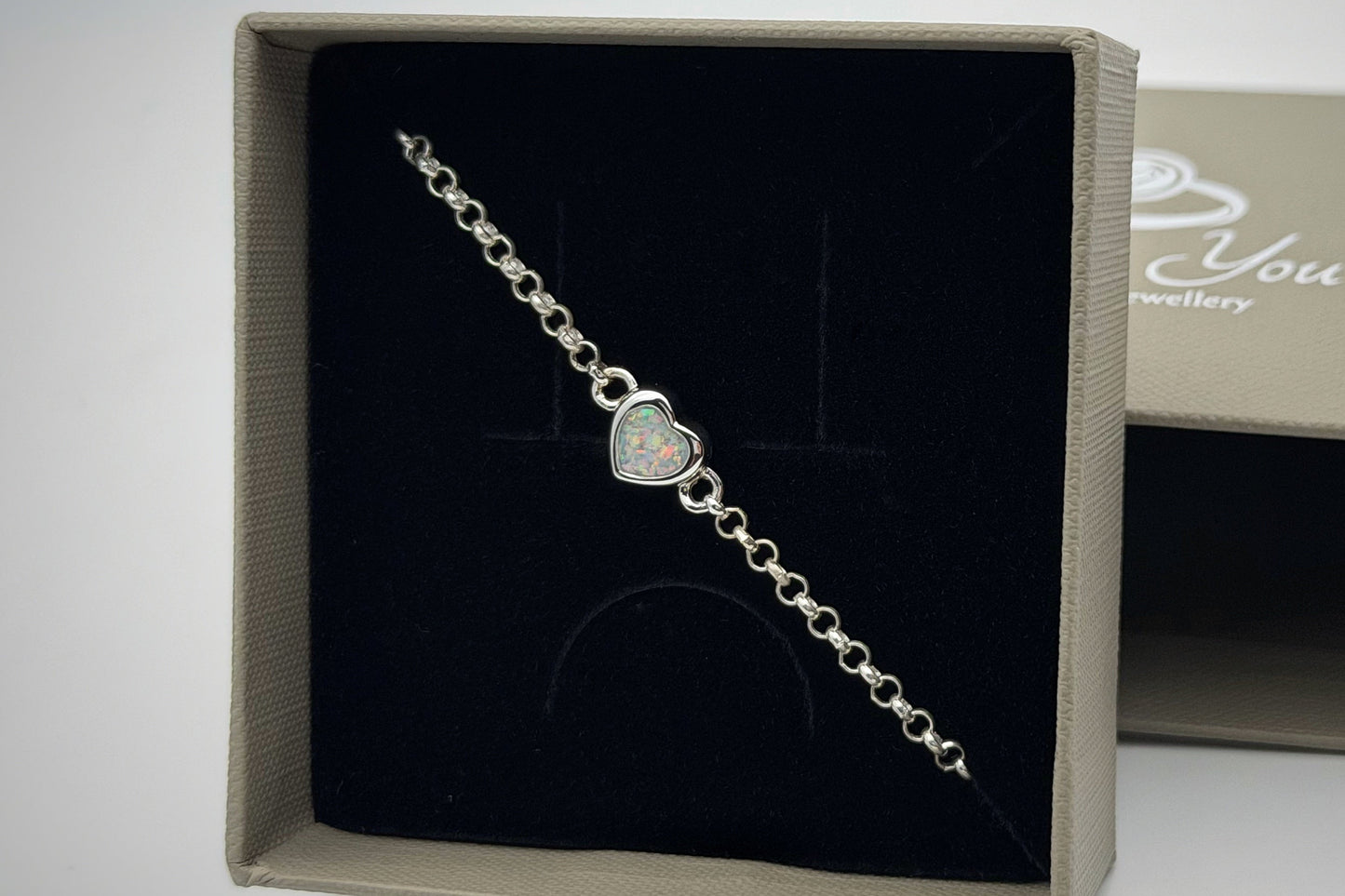925 Silver Adjustable Belcher Chain Heart Bracelet
