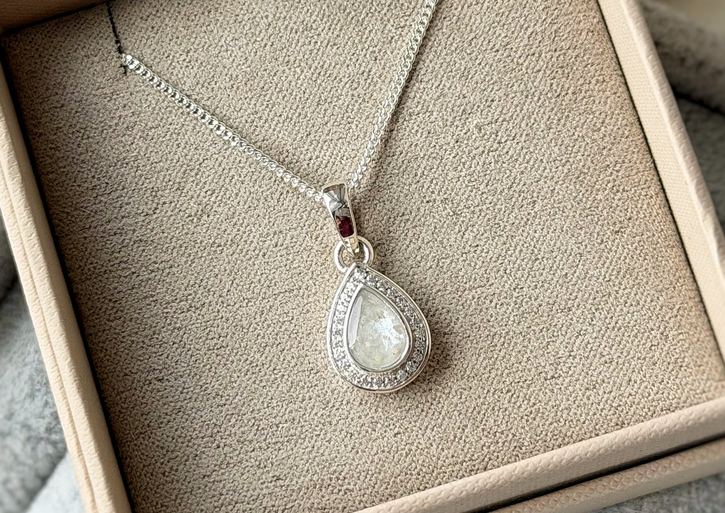 925 Silver Pear Drop Crystal Pendant
