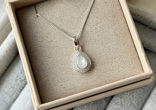 925 Silver Pear Drop Crystal Pendant
