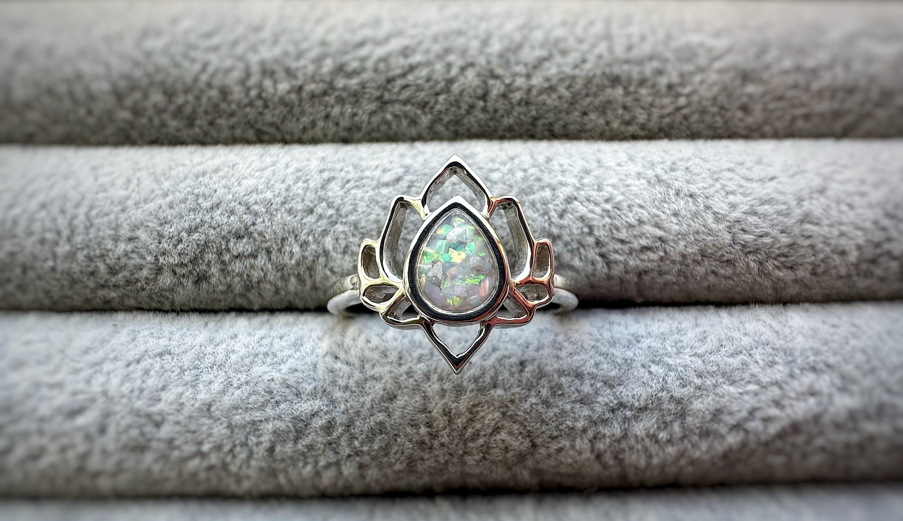 Opal clearance lotus ring