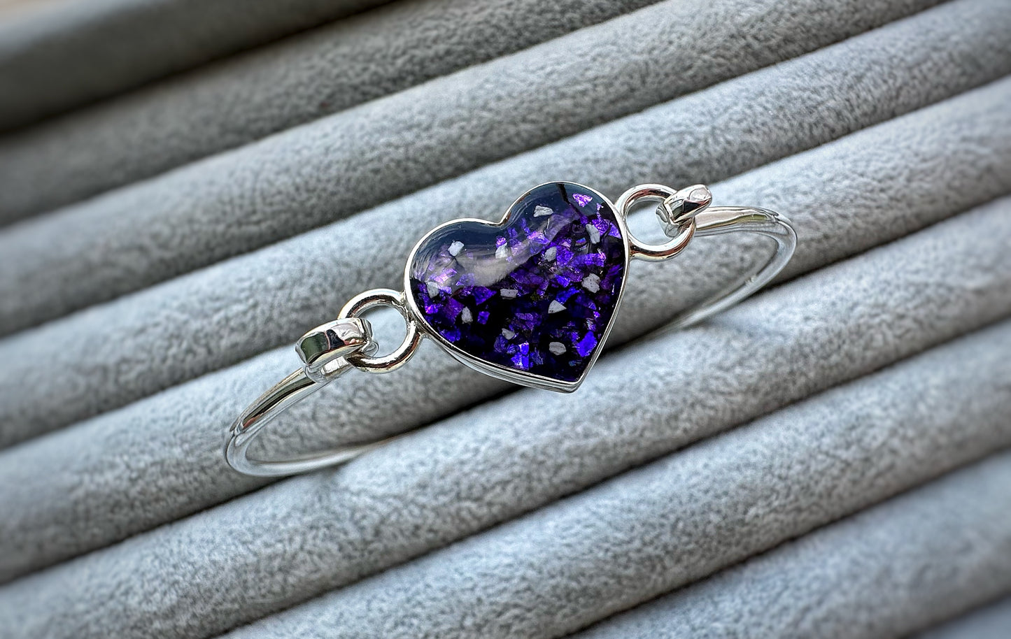 925 Silver Simple Heart Bangle