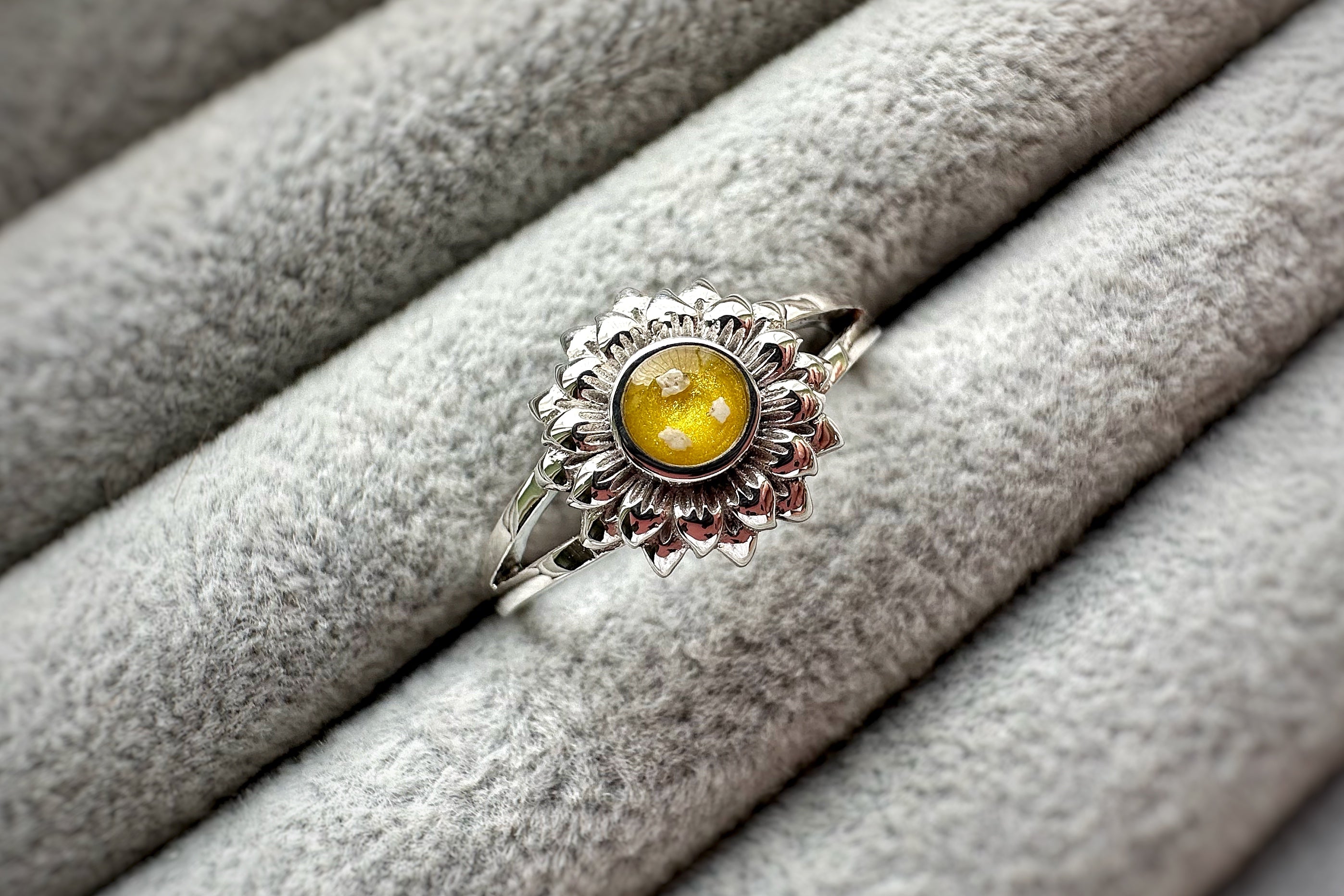 Sunflower on sale silver ring