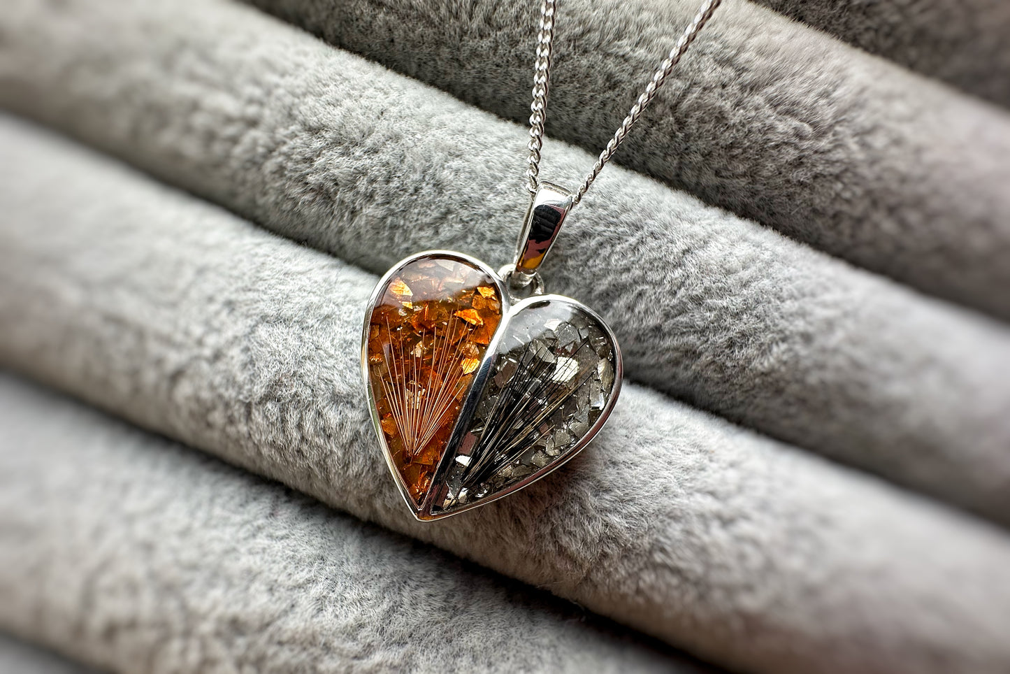 925 Silver Split Heart Pendant