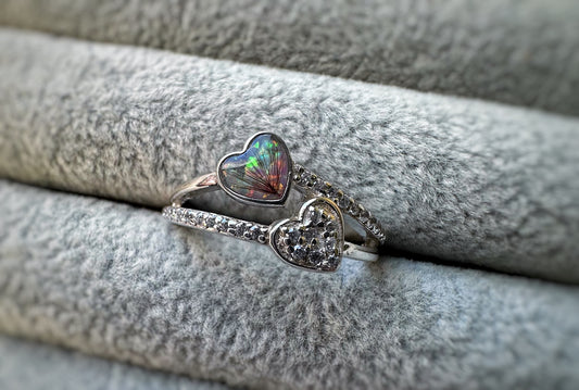 Twin Heart Crystal Ring